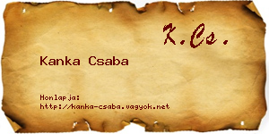 Kanka Csaba névjegykártya