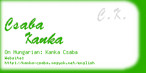 csaba kanka business card
